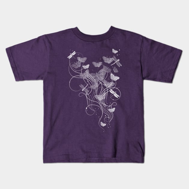 Butterflies and dragonflies Kids T-Shirt by goldengallery